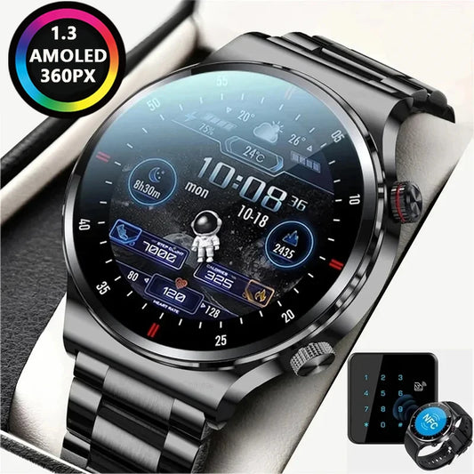 GPS ECG+PPG Bluetooth Call Smart Watch Men 2025 Sports Bracelet NFC Waterproof Custom Watch Face Men SmartWatch For IOS Android