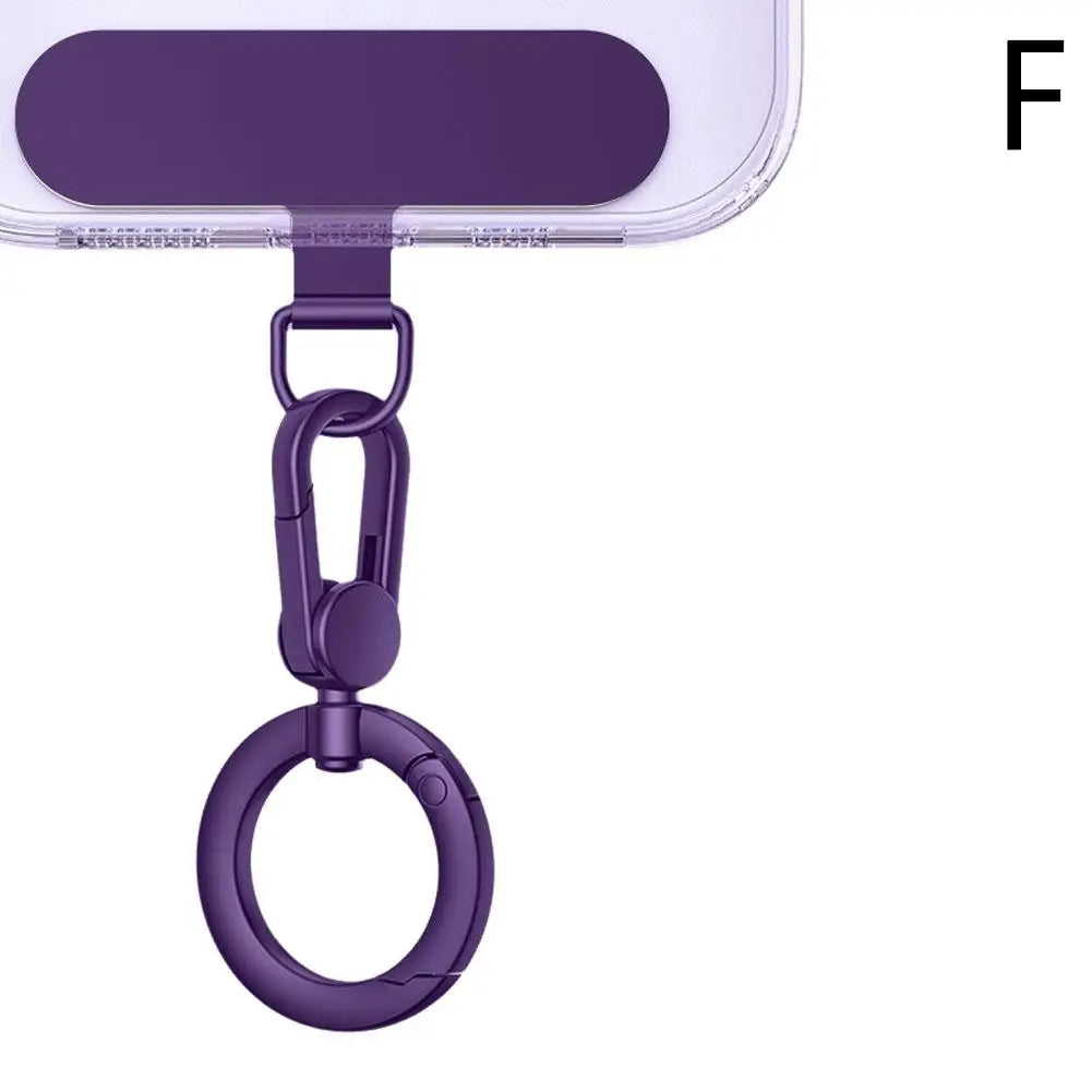 Metal Phone Lanyard Gasket Patch Rotatable Metal Buckle Hanging Steel Clip Card Cord Tab Mobile Phone Accessories