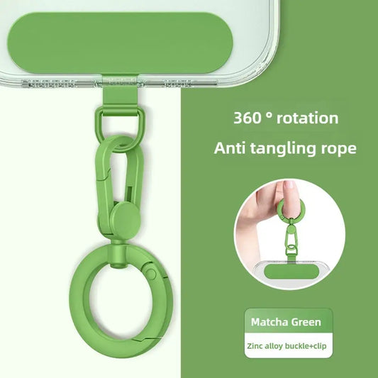 Metal Phone Lanyard Gasket Patch Rotatable Metal Buckle Hanging Steel Clip Card Cord Tab Mobile Phone Accessories