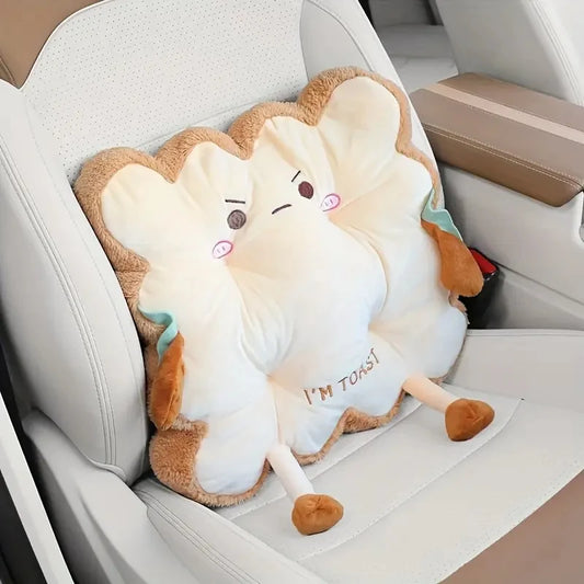 1 PC Car Lumbar Support Cute Toast Cushion Butt Cushion Office Chair Cushion Chair Bedroom Floor Butt Cushion