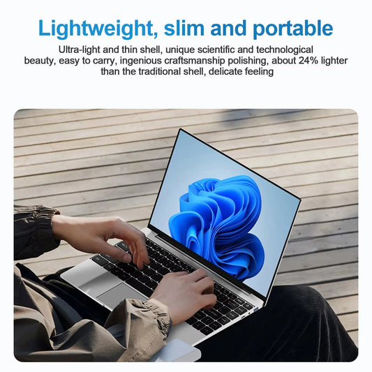 New Ultra Slim Laptop 14.1" 16GB RAM 2TB SSD Intel N3700 Gaming PC 1920*1080 Display Office Study Computer PC Windows 11 Pro