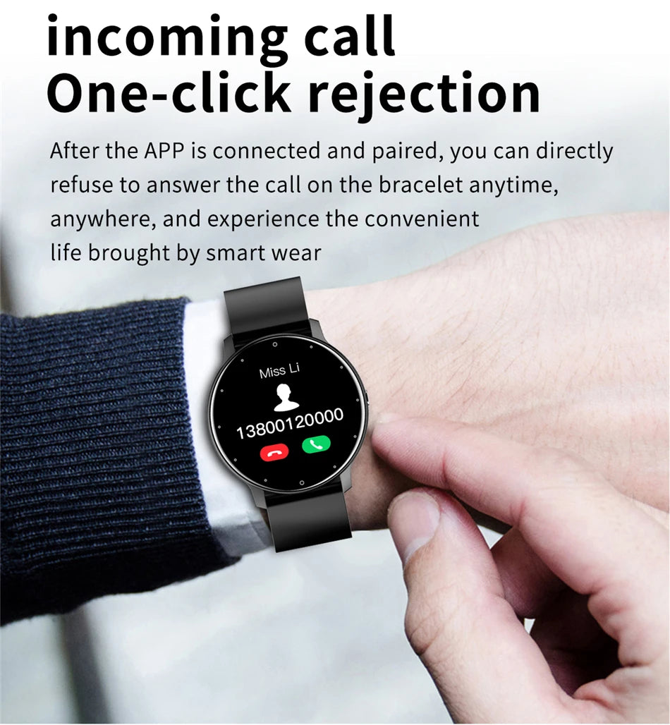 ZL02 Men Smart Watch Full Touch Screen Fitness Tracker IP68 Waterproof Sport Smartwatch BT Call Wrist Watches for Men Women 2026