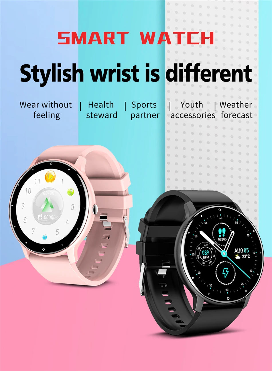 ZL02 Men Smart Watch Full Touch Screen Fitness Tracker IP68 Waterproof Sport Smartwatch BT Call Wrist Watches for Men Women 2026