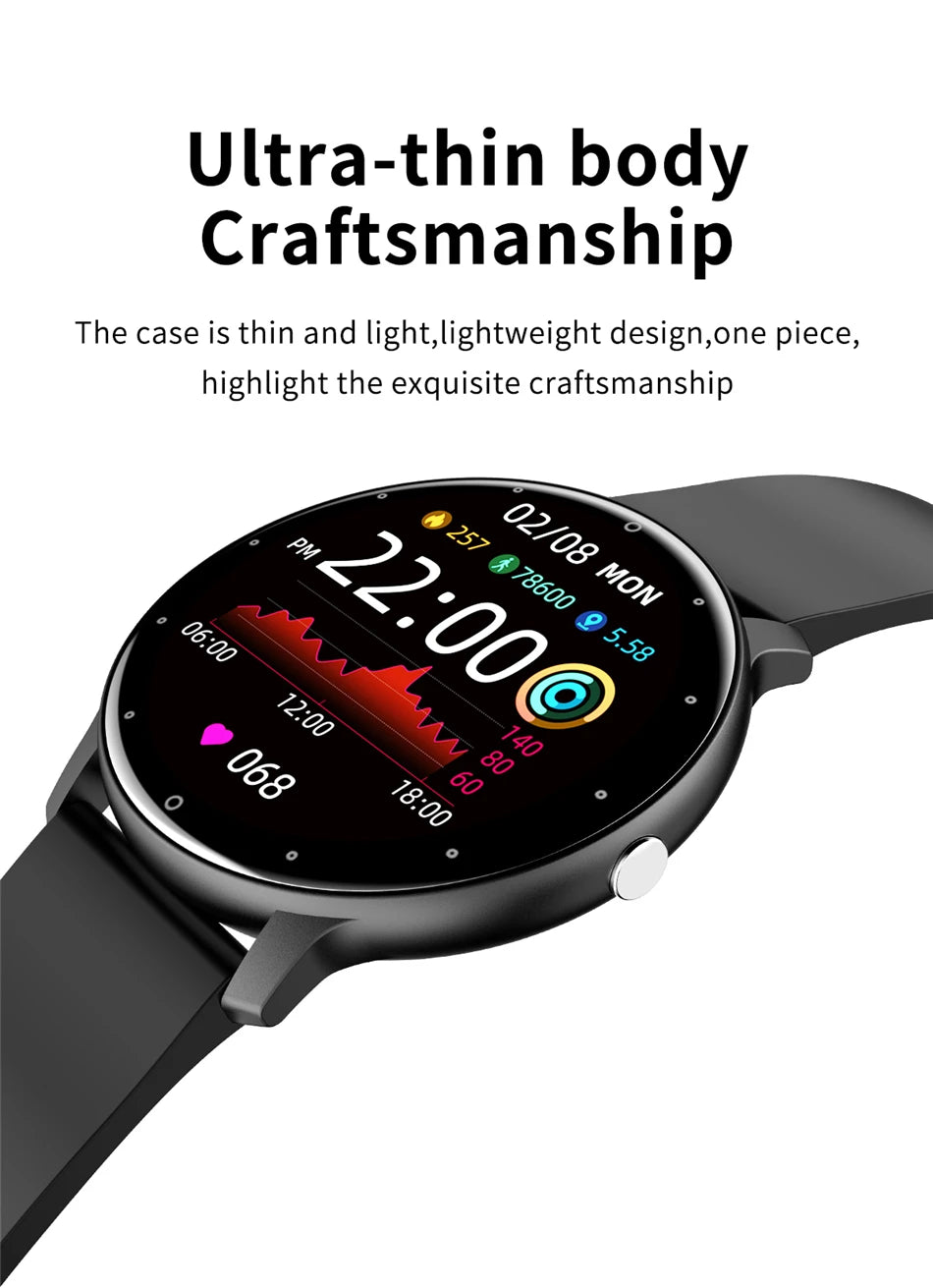 ZL02 Men Smart Watch Full Touch Screen Fitness Tracker IP68 Waterproof Sport Smartwatch BT Call Wrist Watches for Men Women 2026