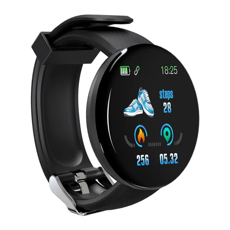 D18 Smart Watch Heart Rate Monitor Men's Women's Smartwatch Round Fitness Digital Watches for Men Women Band Bracelet PK D20 Y68