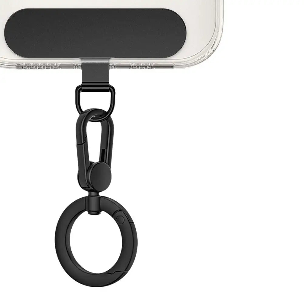 Metal Phone Lanyard Gasket Patch Rotatable Metal Buckle Hanging   Steel Clip Card Cord Tab Mobile Phone Accessories