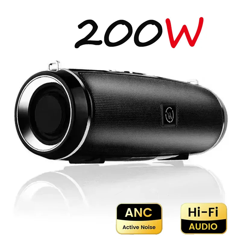 VIVO 200W Portable Bluetooth Speaker IPX7 Outdoor Waterproof HIFI Pillar Speaker Subwoofer Stereo Speaker FM Radio TF Boom Box