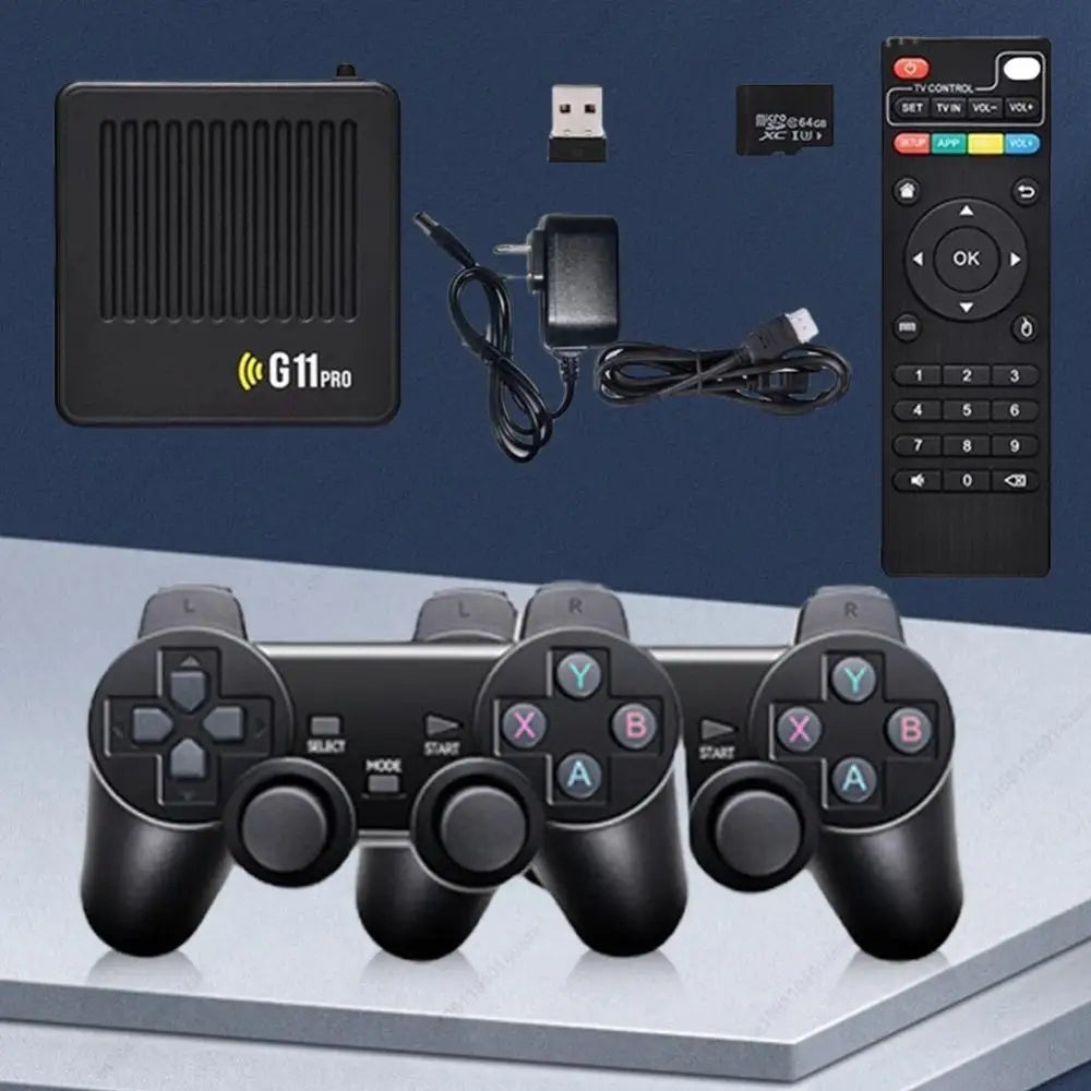 G11 Pro Retro Game Box Ultra Low Latency HD Video Game Console 4K HDMI-Compatible Output with 2.4G Wireless Dual Gamepad