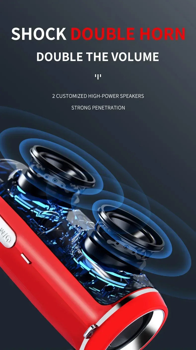 VIVO 200W Portable Bluetooth Speaker IPX7 Outdoor Waterproof HIFI Pillar Speaker Subwoofer Stereo Speaker FM Radio TF Boom Box