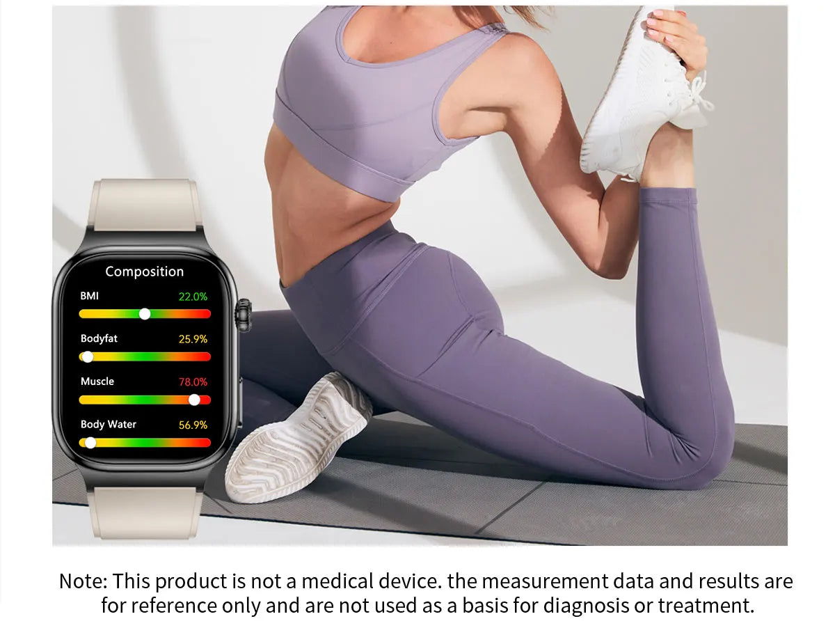 Upgraded Micro Physical Examination Smart Watches For Man Uric Acid Body Fat Five Organ Health Watches Bluetooth Call SmartWatch