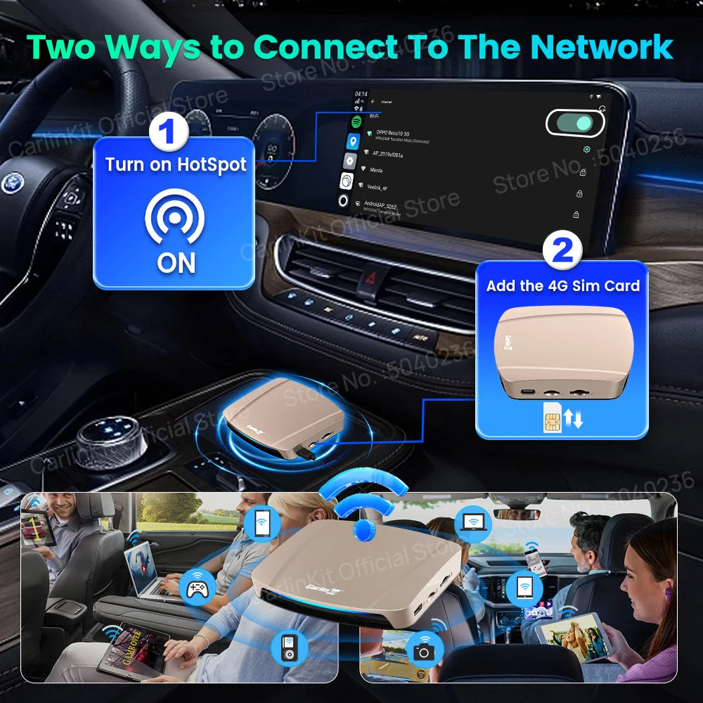 CarlinKit 8G+256G /128G Android 15 Ultra CarPlay TV Box For Netflix IPTV GPS Wireless CarPlay &Android Auto Smart Car Video Box