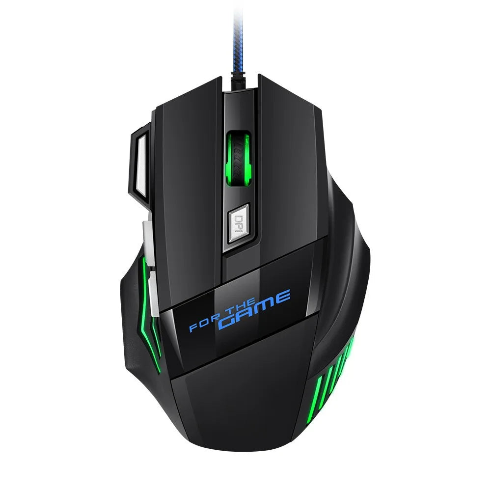 G6 USB Wired Gaming Mouse 7 Button 5500DPI Adjustable Optical Ergonomic E-sports Mice for Laptop PC Xiaomi HUAWEI Samsung Pad