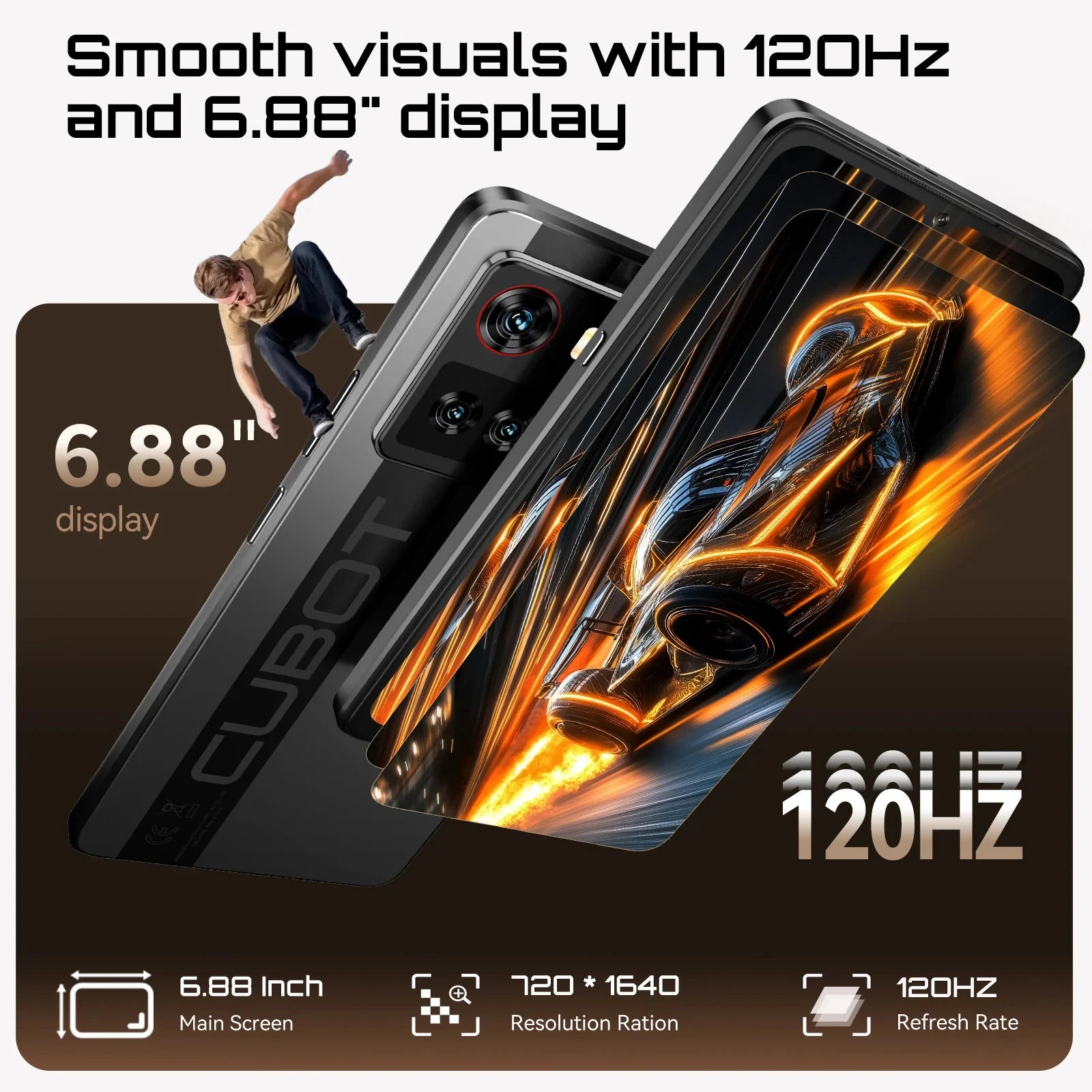 NEW Cubot X100 Android 15 Smartphone Dimensity 7025 5G 1.72" Rear Display 64MP Main Camera 5100mAh Battery 33W Fast Charging NFC