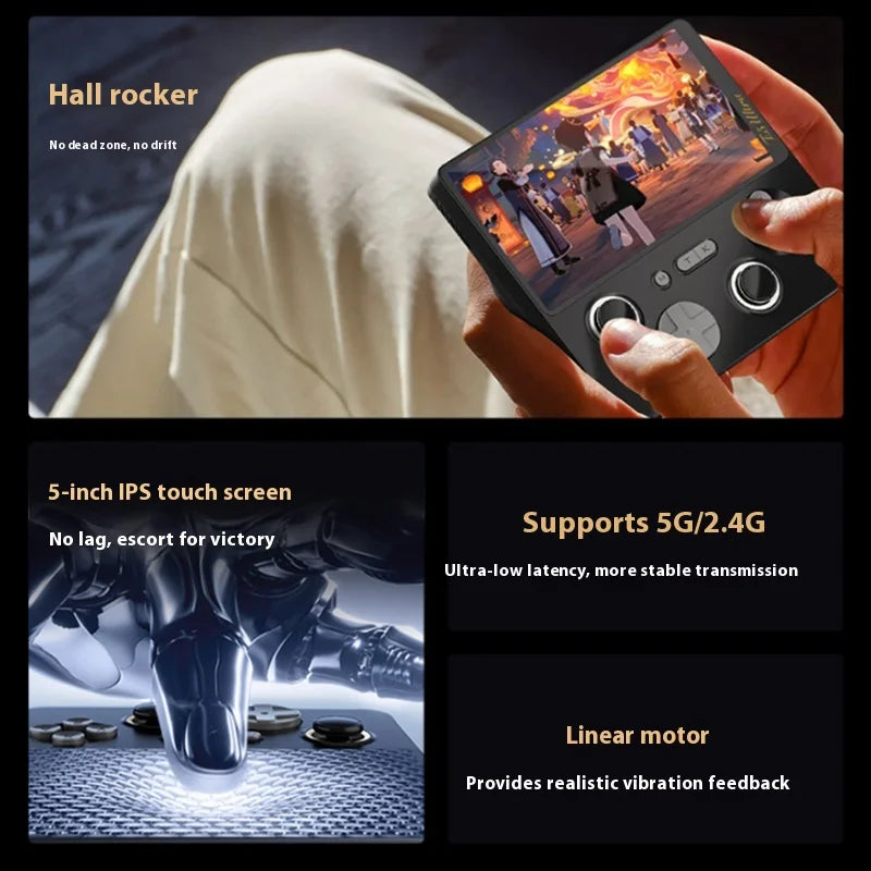 GAMEMT E5 Ultra Gaming Console Hall-Effect Joystick Handheld 5" 1280*720 60Hz IPS Touch Screen 5000mAh Portable Android Consoles