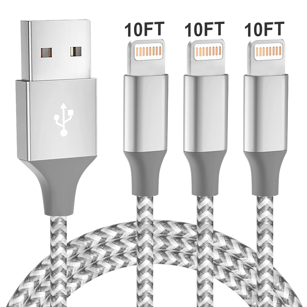 [MFi Certified]10FT USB-A to Lightning Fast Charging Cable Nylon Charger Cord For iPhone 14 13 12/pro/Max XR 8 7 6 SE iPadmini