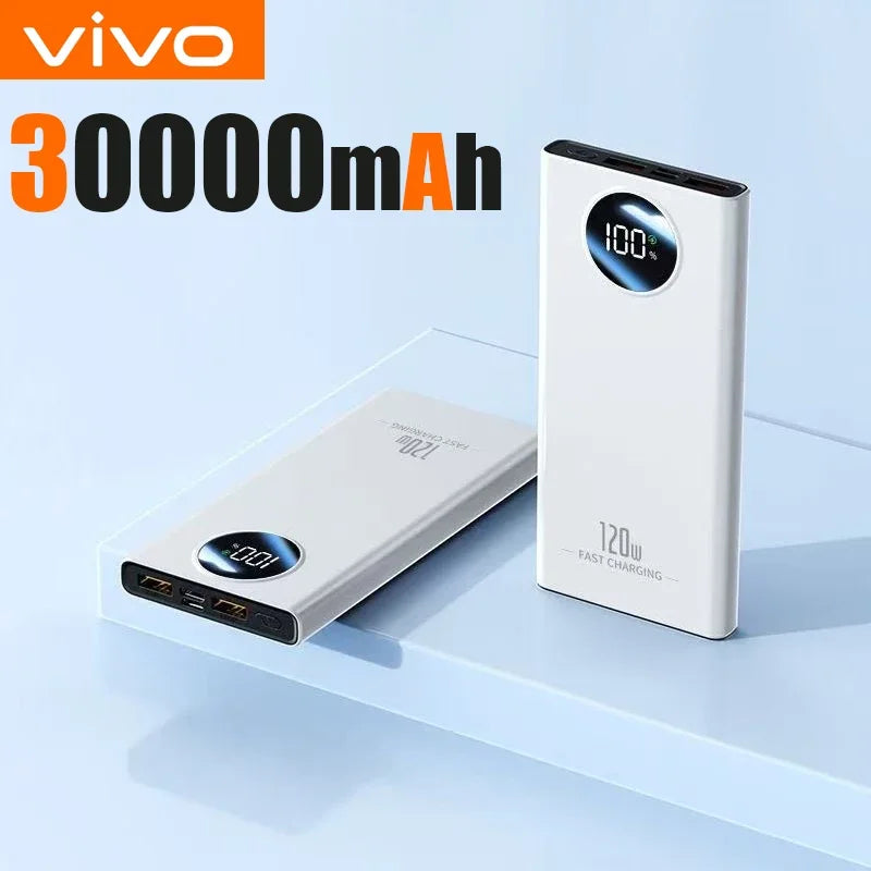 VIVO 50000mAh Power Bank High Capacity 120W Fast Charging Power Bank Portable External Battery Charger With LED Digital Display