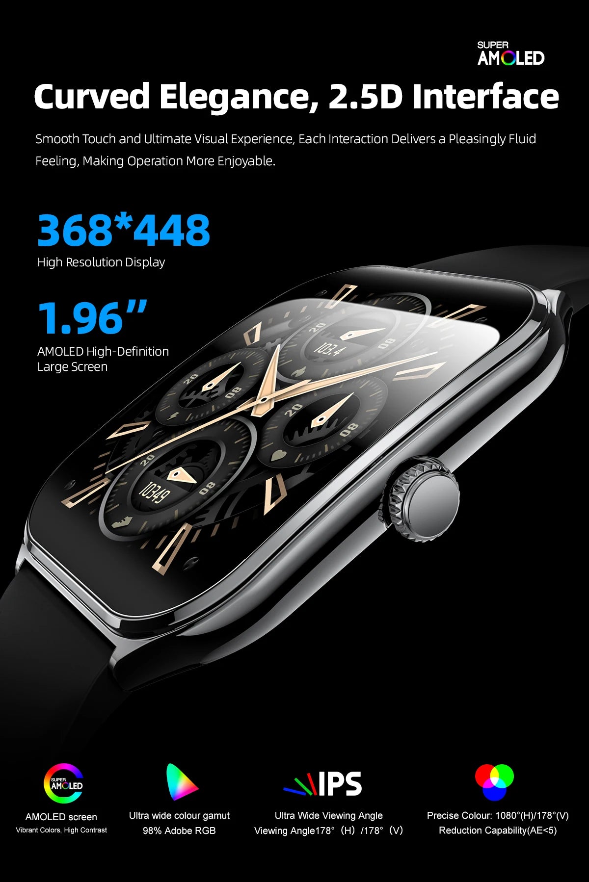 New Ultra Thin Smart Watch men 1.96" AMOLED 360*360 HD Pixel Display Always Show Time Call Reminder Smartwatch Ladies For huawei