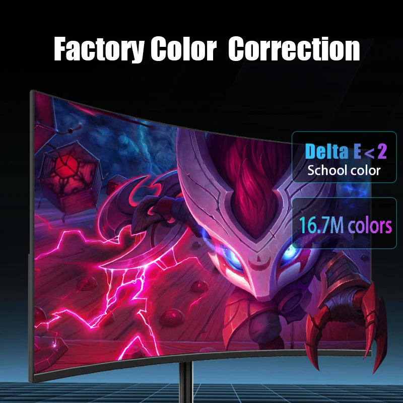 24 inch 1K 165hz Curved Gaming Monitor 144hz 1MS VA FHD Desktop Displays 300cd/m² For PC Monitors Gamer Built-in speaker DP