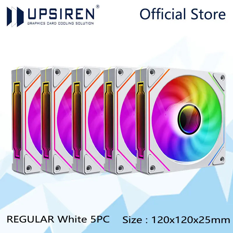 UPSIREN UF-1 PRISM 4 PRO Computer Chassis Fan 12cm ARGB 4 Pin PWM Quiet Cooling Fan 12V Large Air Volume 45.2CFM/600-1500RPM