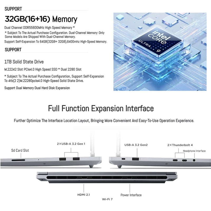 2025 ThinkBook 16p Laptop Intel Core Ultra 9 275HX RTX 5060/5070 32GB DDR5 1TB SSD 16" 3.2K/2.5K IPS LCD Screen Lenovo Notebook