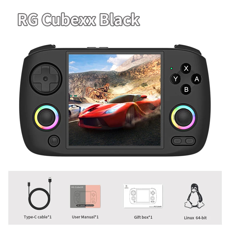 ANBERNIC RG CubeXX Handheld Game Console 3.95" IPS 720*720 Screen Linux WIFI Bluetooth HD-Connection Retro Video Gaming Console