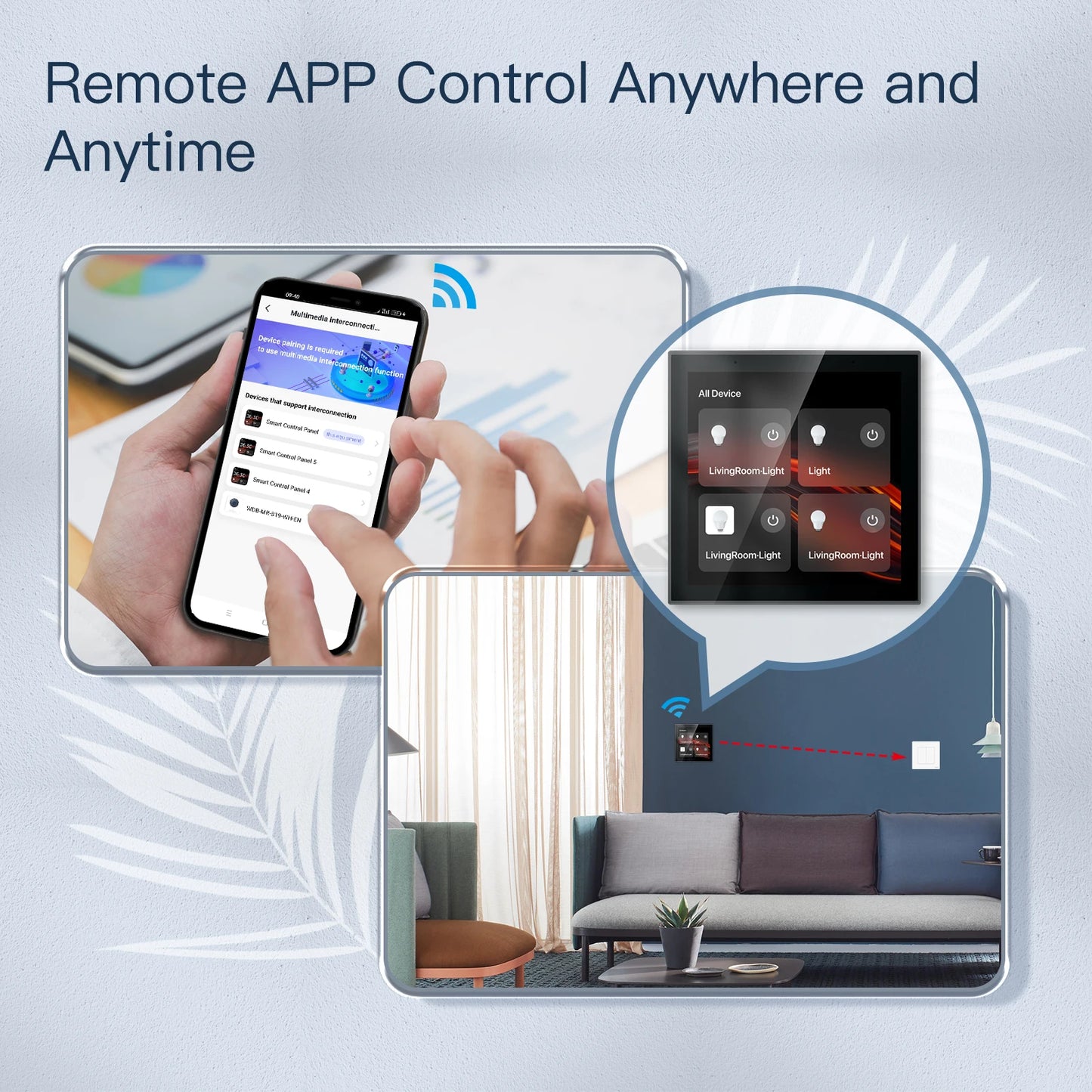 MOES Wifi Touch Center Control Panel，Tuya Screen， Bulid in Alexa Voice Control & ZigBee Gateway For Smart Scenes 4 Inches