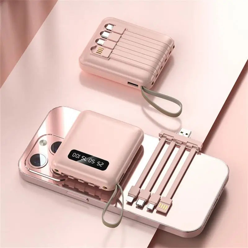 Mirror Screen Mini Fast Charge Large Capacity 20000 MAh Fast Charging Power Bank Sharing With Cable Mobile Power Supply