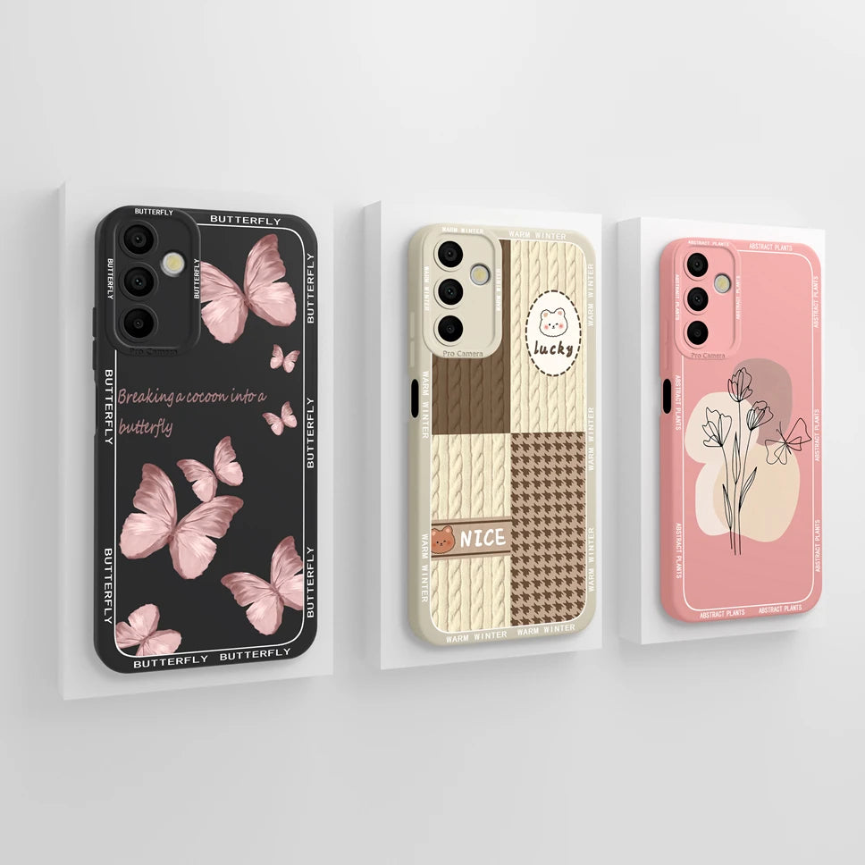 Phone Cases For Samsung Galaxy A15 Lovely Cats Camera Protection Soft Silicone Cover For SamsungGalaxy A 15 Fundas Bumper Coque