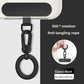 Metal Phone Lanyard Gasket Patch Rotatable Metal Buckle Hanging   Steel Clip Card Cord Tab Mobile Phone Accessories