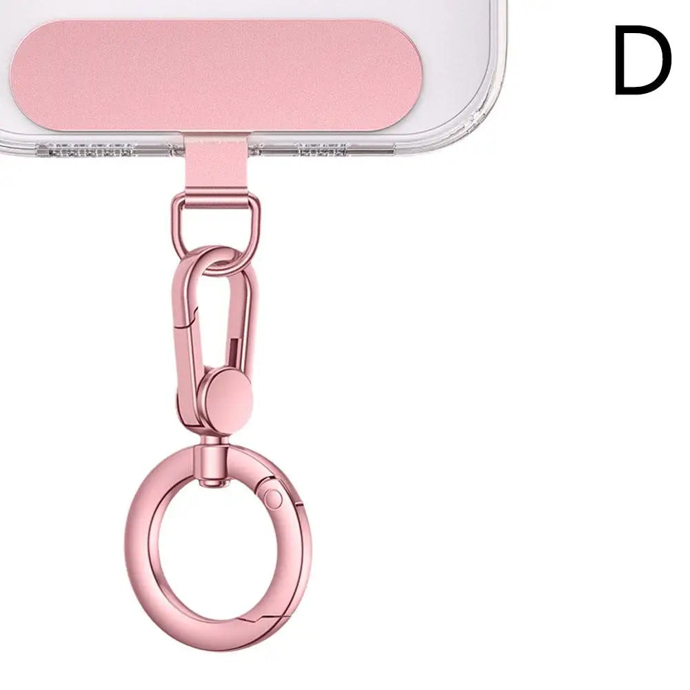 Metal Phone Lanyard Gasket Patch Rotatable Metal Buckle Hanging   Steel Clip Card Cord Tab Mobile Phone Accessories