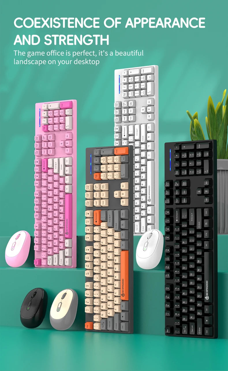 Shipadoo Wireless Keyboard and Mouse Combo Set Gaming Wireless Laptop Desktop Computer Office Accessories Free Wireless Mouse