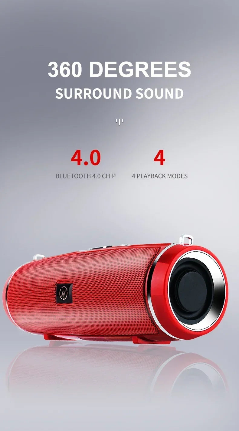 VIVO 200W Portable Bluetooth Speaker IPX7 Outdoor Waterproof HIFI Pillar Speaker Subwoofer Stereo Speaker FM Radio TF Boom Box