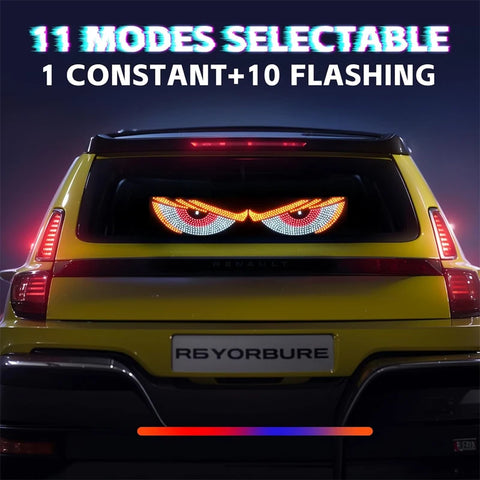USB Dynamic Devil Eyes Light Car Windshield Dynamic LED Matrix Panel Screen Light for Car Truck Window Decor Lighting 11 Modes
