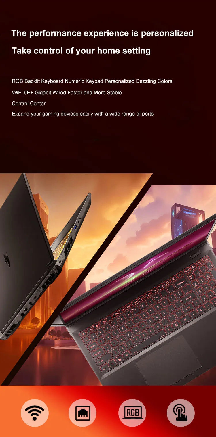 2024 Acer Nitro Dragon Gaming Laptop 16 Inch 2.5K 165Hz IPS Screen Netbook Ryzen R7-8745H 32GB 1TB RTX4060 Gaming Notebook PC