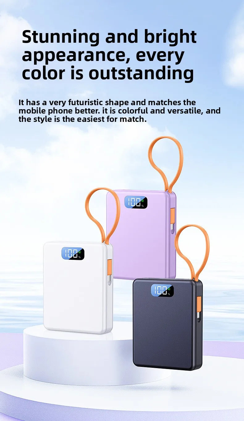 4*18650 Power Bank Cases 10W Battery Holder Portable 22.5W Type C Fast Charging Shell for iPhone Xiaomi With Charging Cable