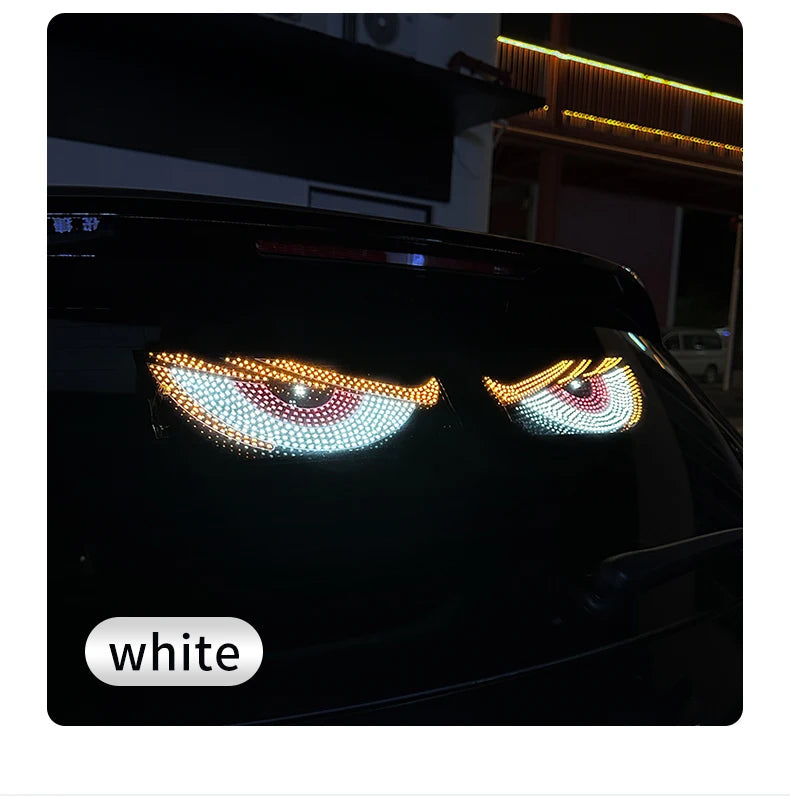 USB Dynamic Devil Eyes Light Car Windshield Dynamic LED Matrix Panel Screen Light for Car Truck Window Decor Lighting 11 Modes