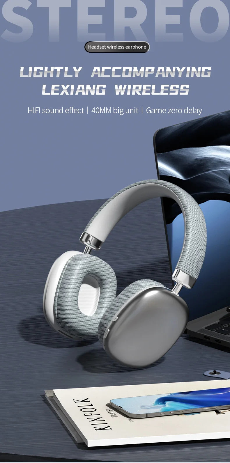 2025 NEW Air Max Bluetooth Earphone Over ear Wireless Headset stereo surround gaming Headphone For Apple Iphone Xiaomi Phone