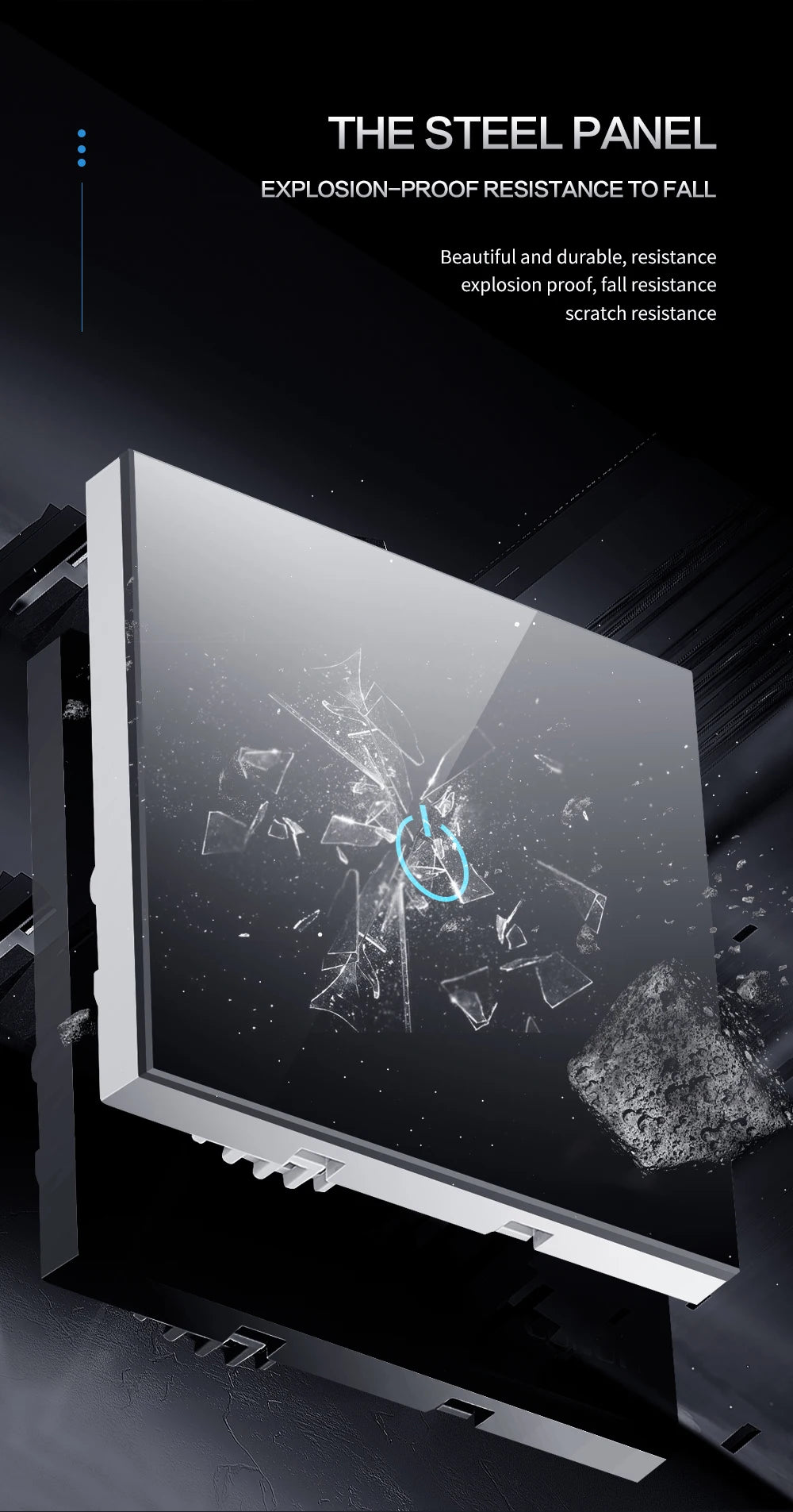 BONDA Smart Switch Alexa RF433 No Neutral Tuya Control Works With Google 1/2/3 Gang Smart Life Home Light WiFi Touch Switches 86