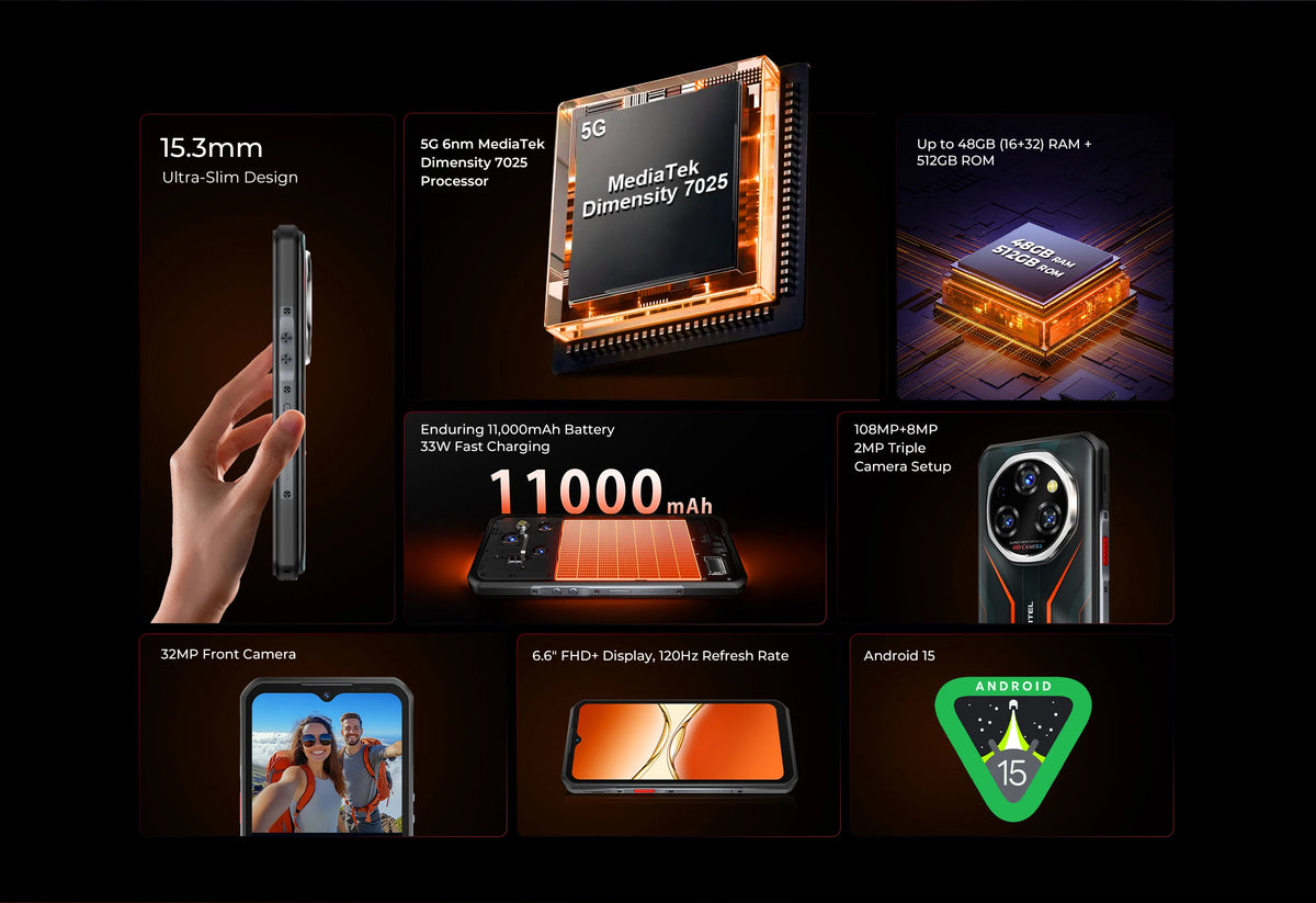 【World premier】Oukitel WP55 Pro 5G Rugged Smartphone 48GB(16+32) +512GB 11000mAh 33W  108MP 6.6"  FHD+ Cell Phone