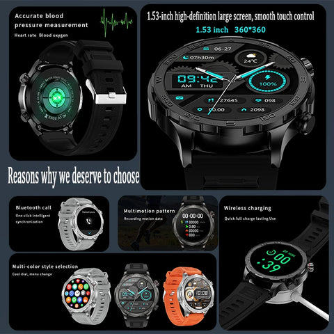 Xiaomi 2026 Bluetooth Call Smart Watch Men For Huawei AMOLED HD Large Screen Heart Rate IP68 Waterproof GPS Sports Smart Watch