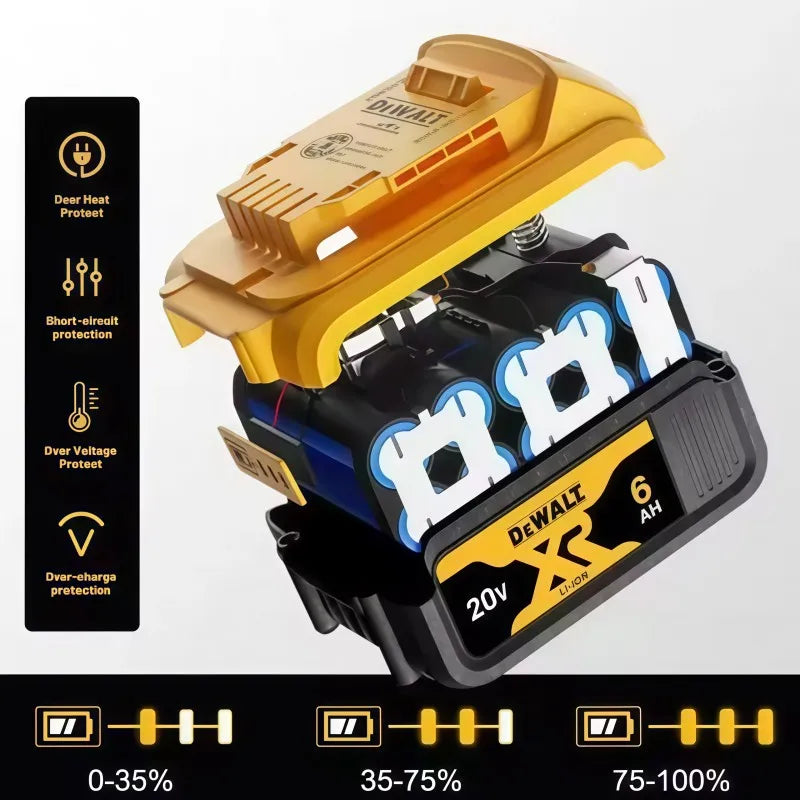 100% Original 20V 6.0Ah MAX Battery Power Tool Replacement for DeWalt DCB184 DCB181 DCB182 DCB200 20V  6A 18Volt 20v Battery.
