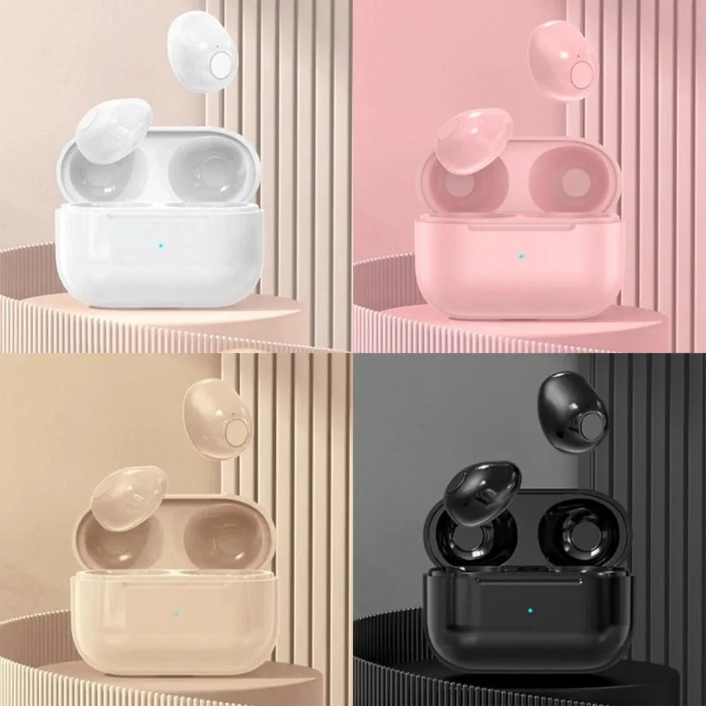 Invisible Earphones Mini Headphones V5.2 Bluetooth TWS In-Ear Earbuds Noise Reduction Wireless Sleep In-Ear Earbuds With Micr