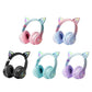 Wireless Headphones Cat Ear Gaming Headset Glow Light Bluetooth-Compatible Helmets Cute Over-Ear Headsets For Kids And Adult