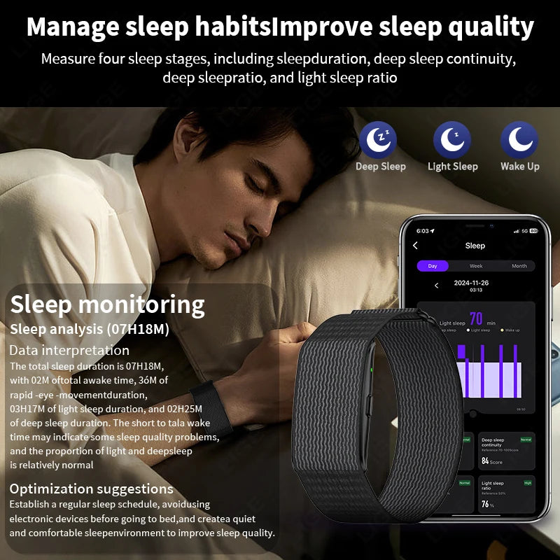 LIGE New GPS Sports Smart Bracelet Men AI Healthy Blood Pressure Fitness Tracker Pedometer Call Reminder Smartwatch Band Women