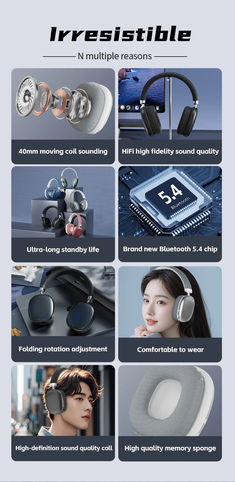 2025 NEW Air Max Bluetooth Earphone Over ear Wireless Headset stereo surround gaming Headphone For Apple Iphone Xiaomi Phone