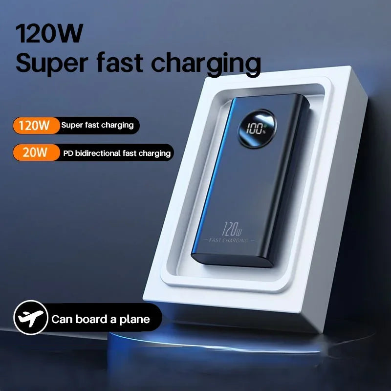 VIVO 50000mAh Power Bank High Capacity 120W Fast Charging Power Bank Portable External Battery Charger With LED Digital Display