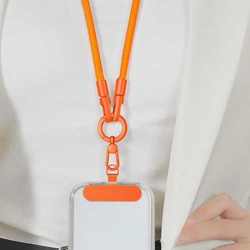 Metal Phone Lanyard Gasket Patch Rotatable Metal Buckle Hanging   Steel Clip Card Cord Tab Mobile Phone Accessories