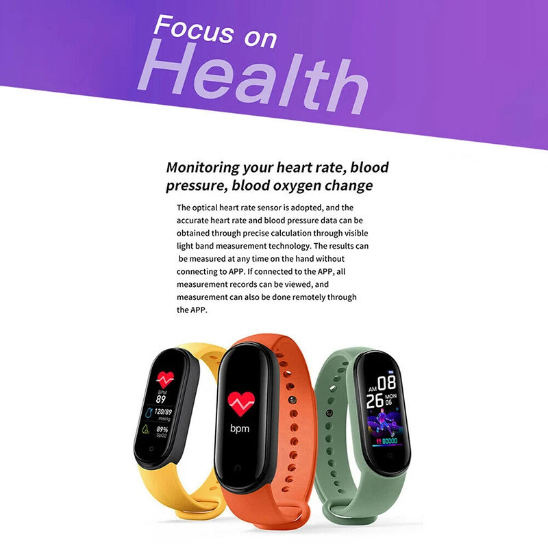 M5 Smart Band Waterproof Sport Smart Watch Men Woman Blood Pressure Heart Rate Monitor Fitness Bracelet For Android IOS