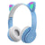 Over-Ear Headsets Cute Sports Headphones Wireless Headphones Cat Ear Bluetooth-Compatible Helmets Stereo Bass for Kids and Adult