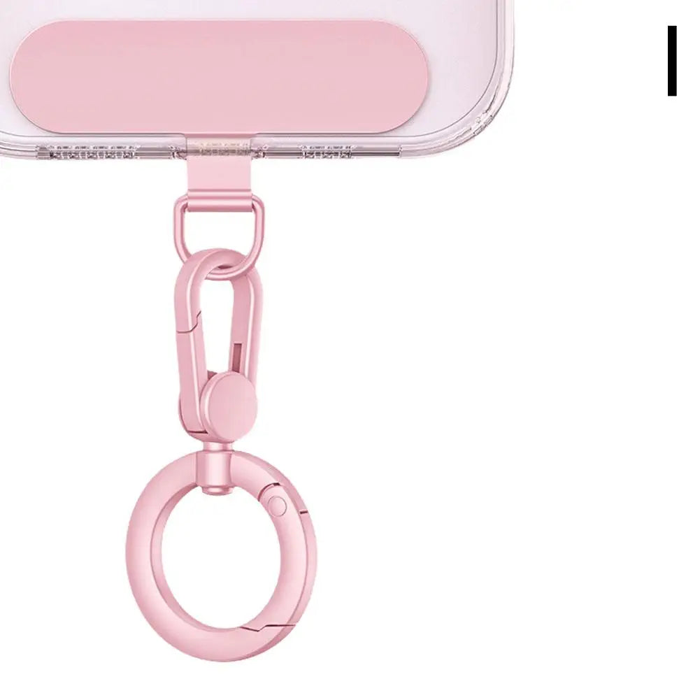 Metal Phone Lanyard Gasket Patch Rotatable Metal Buckle Hanging   Steel Clip Card Cord Tab Mobile Phone Accessories